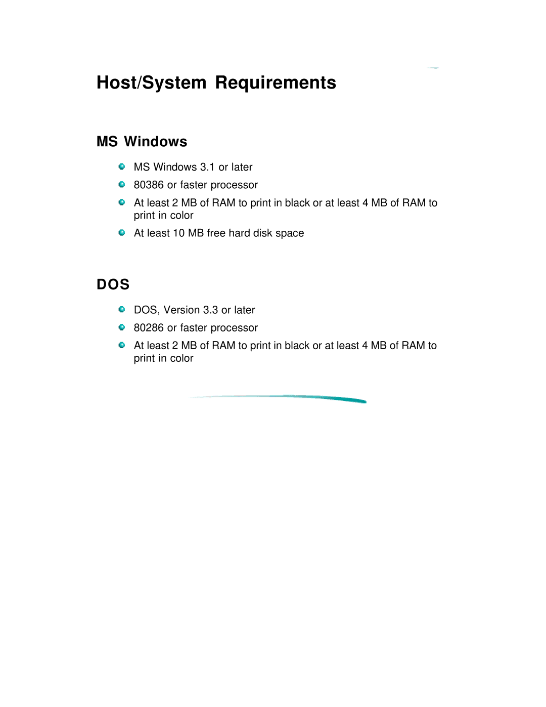 HP 600 C2184A manual Host/System Requirements, MS Windows 