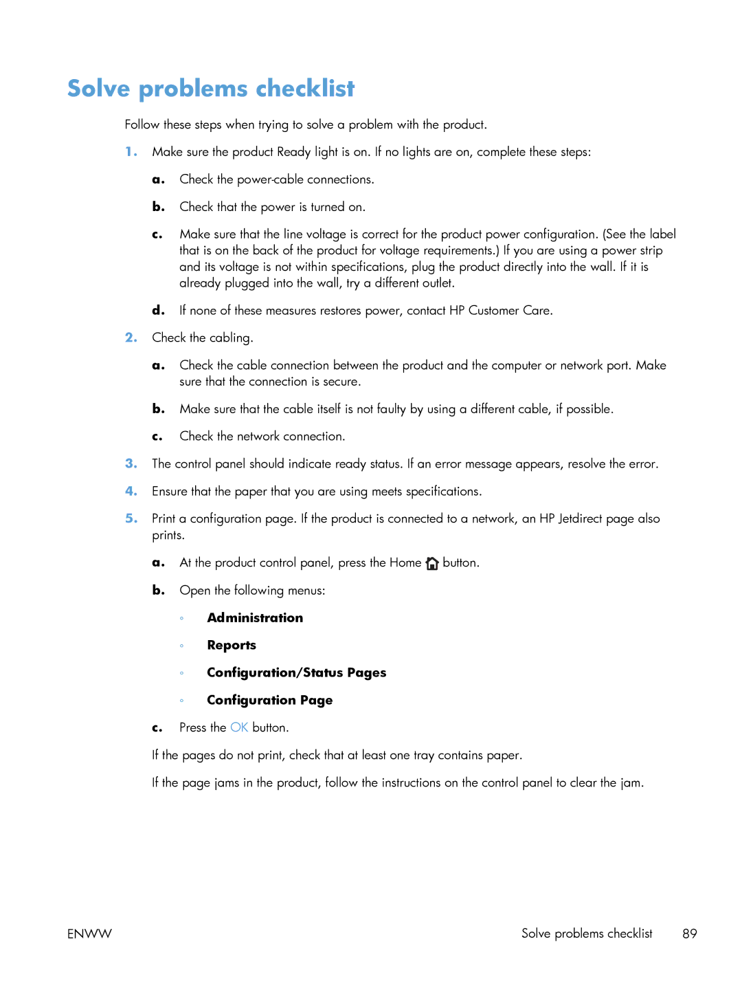 HP 600 M603XH Laser CE996A#BGJ manual Solve problems checklist 