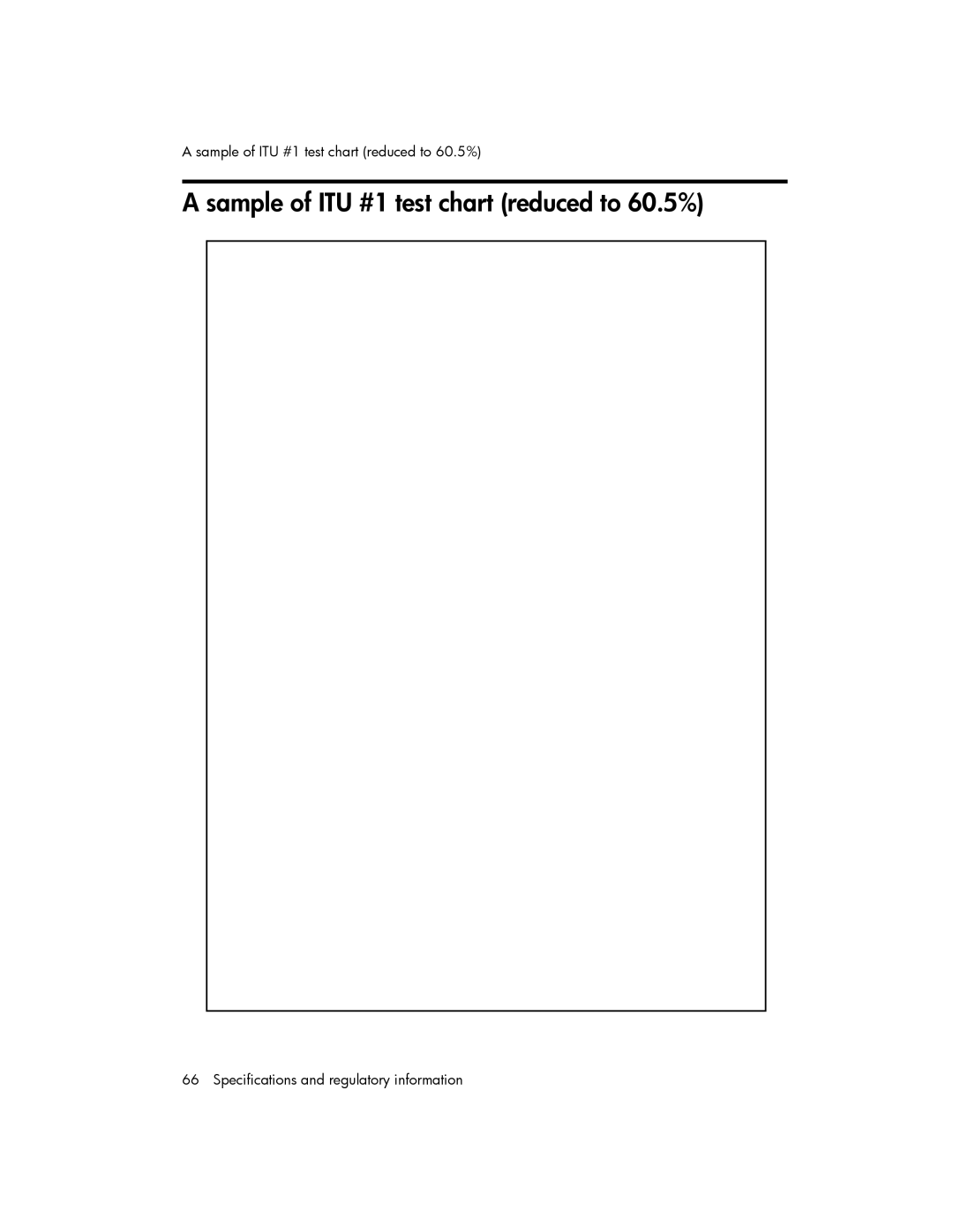 HP 600 manual Sample of ITU #1 test chart reduced to 60.5% 