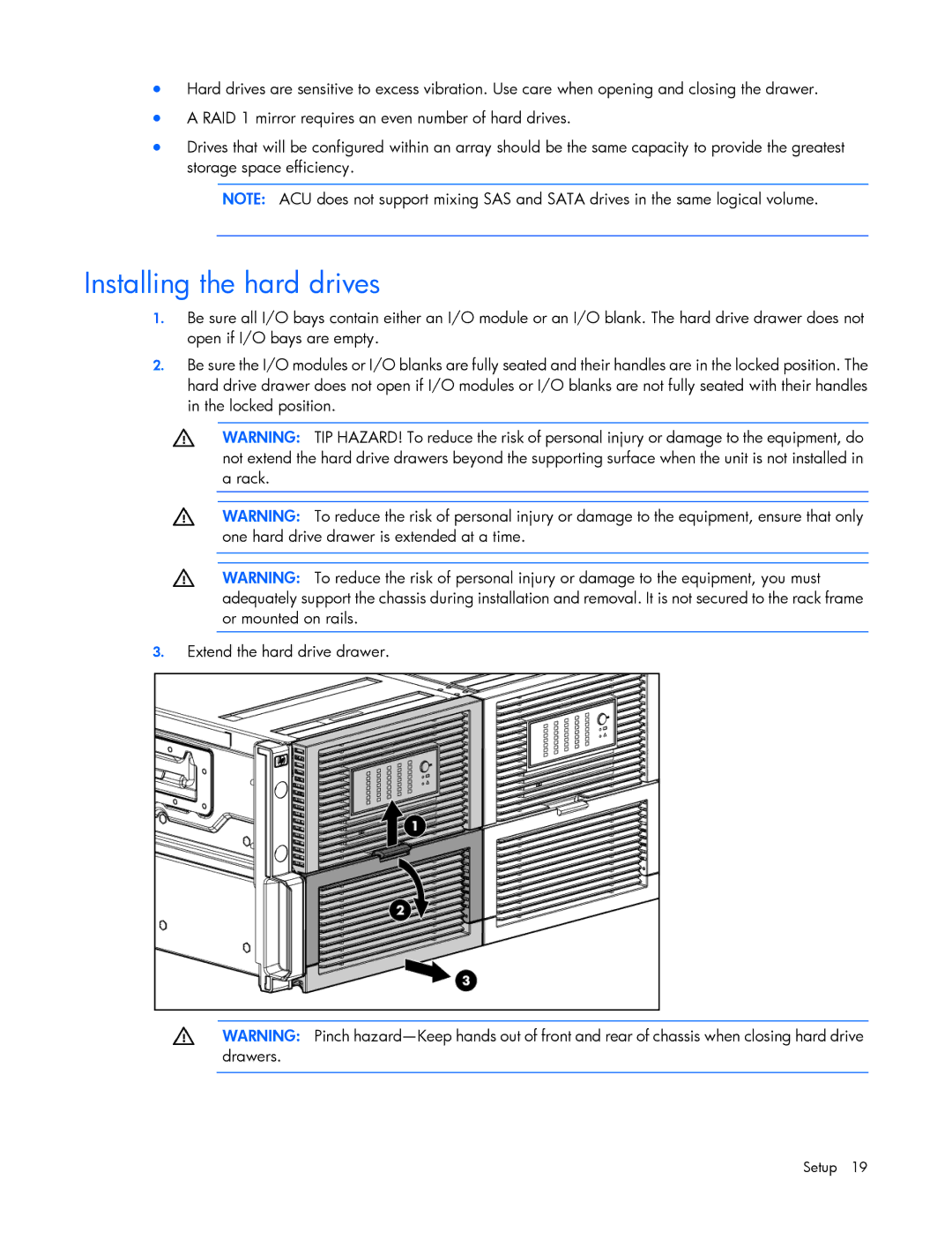 HP 600 manual Installing the hard drives 