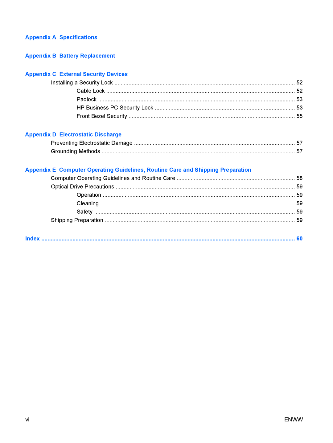 HP 6000 Pro manual Appendix D Electrostatic Discharge 