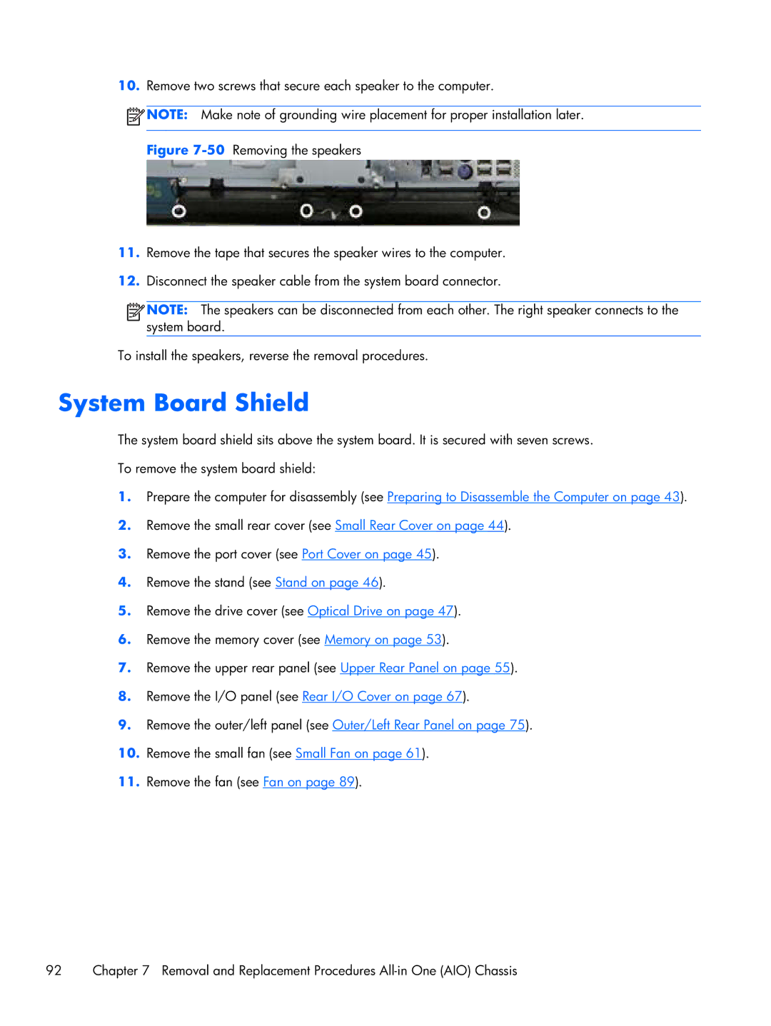 HP 6000 Pro manual System Board Shield 