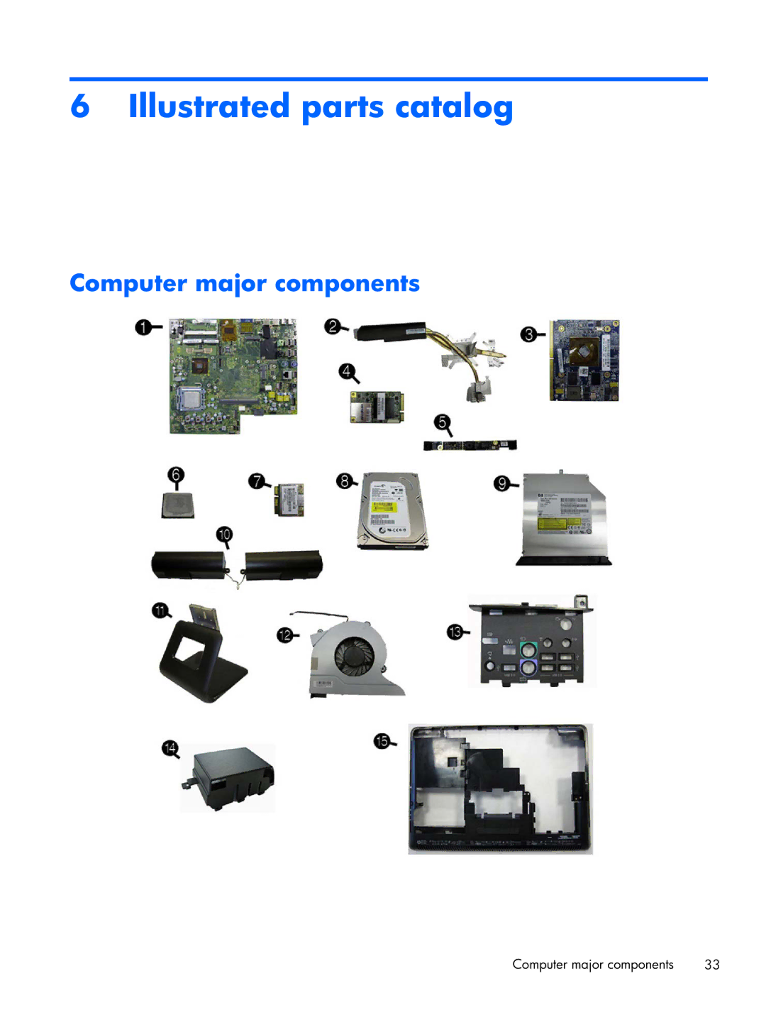 HP 6000 Pro manual Illustrated parts catalog, Computer major components 