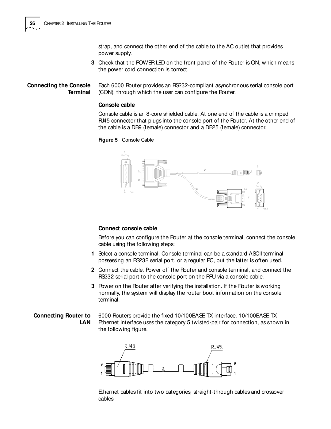 HP 6000 Router manual Console cable, Connect console cable 