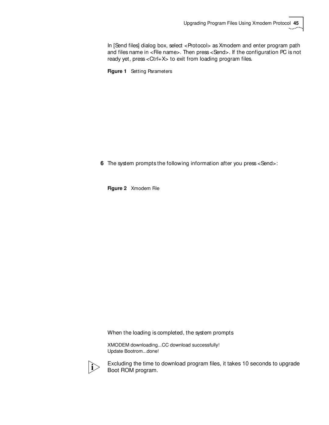 HP 6000 Router manual Setting Parameters, Xmodem File 