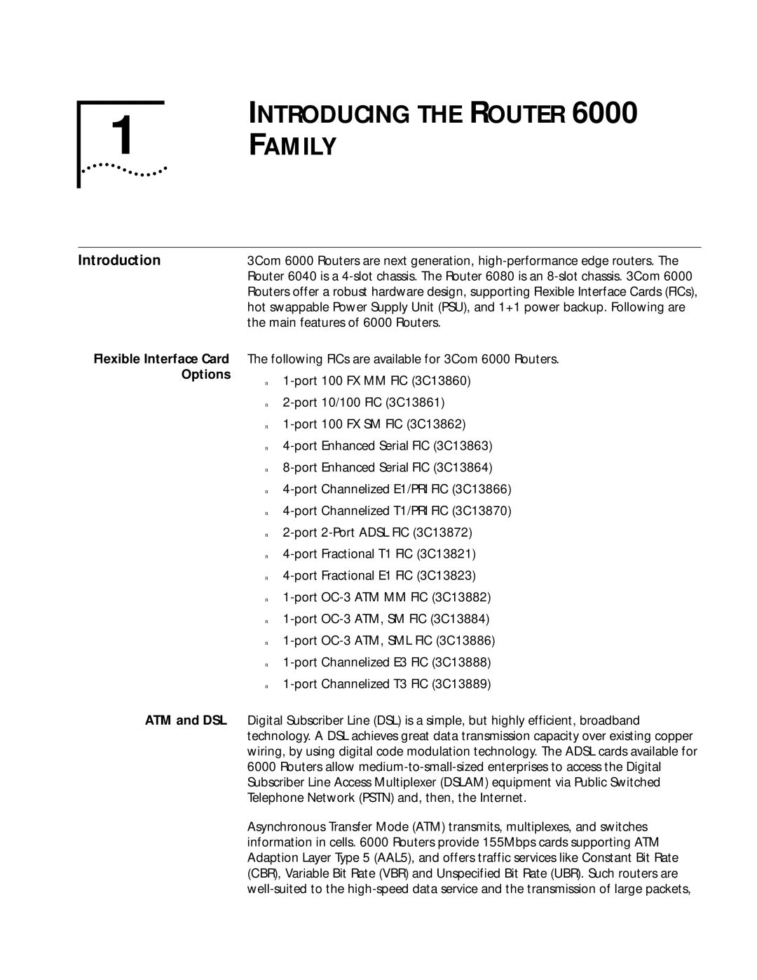 HP manual Introducing the Router Family, Introduction, Main features of 6000 Routers 