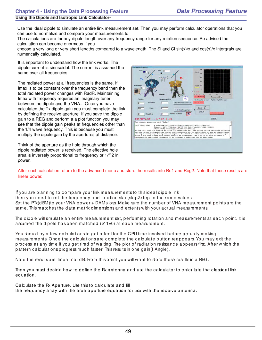 HP 6000 manual Using the Dipole and Isotropic Link Calculator 