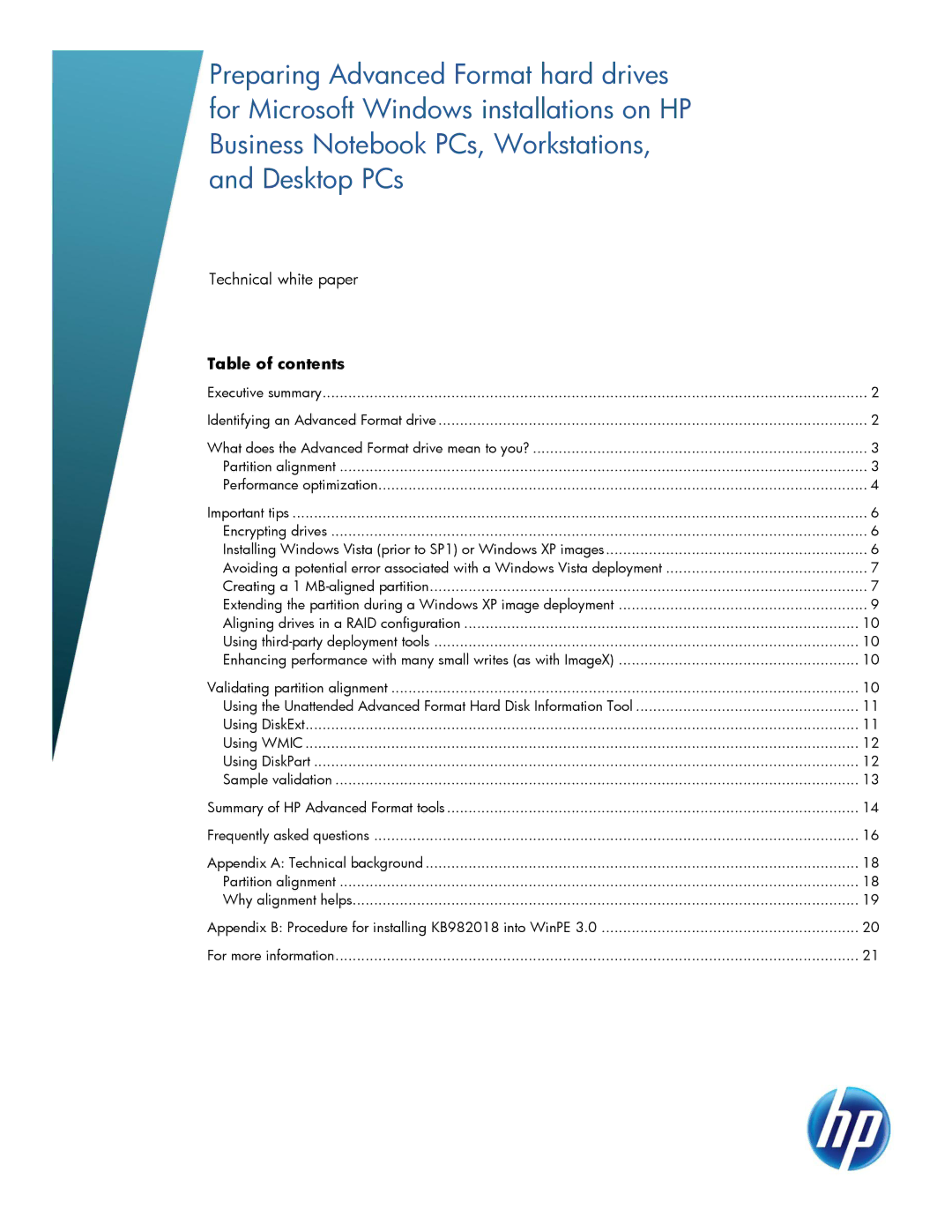 HP 6005 Pro manual Table of contents 