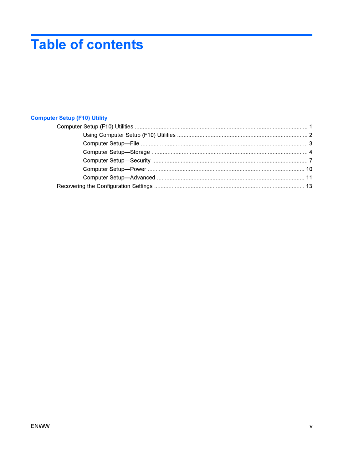 HP 6005 Pro manual Table of contents 