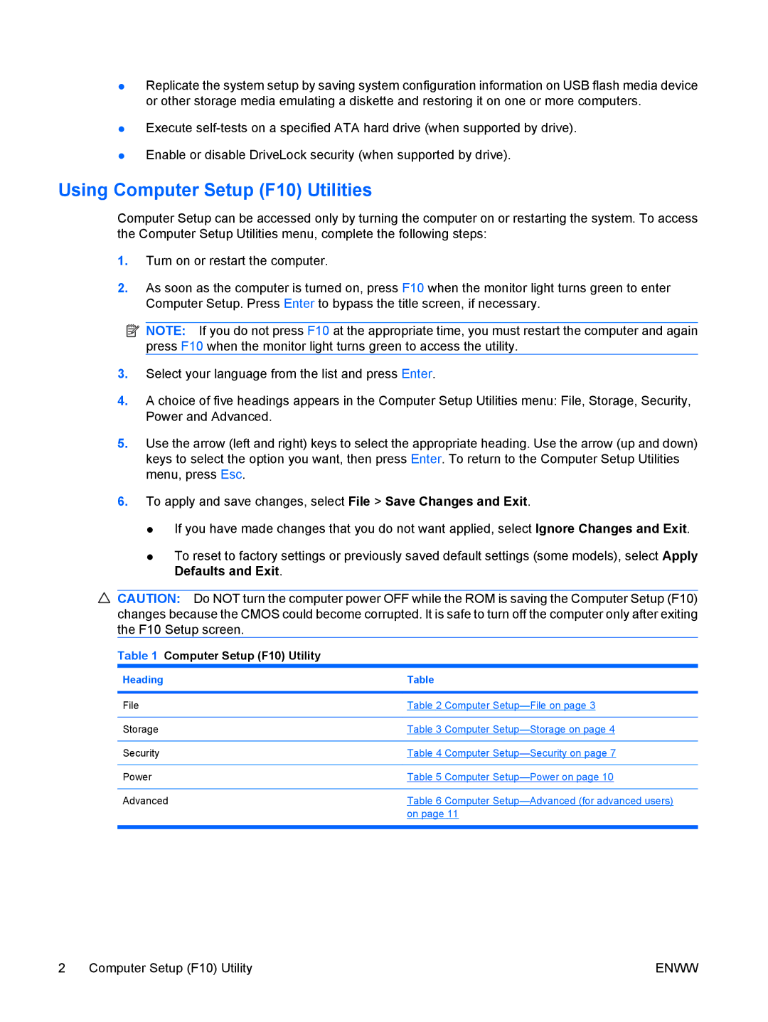 HP 6005 Pro manual Using Computer Setup F10 Utilities, Computer Setup F10 Utility 