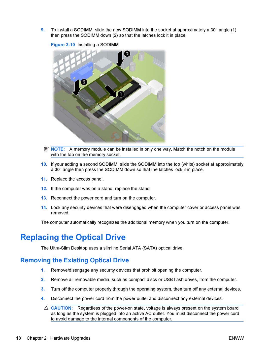 HP 6005 Pro manual Replacing the Optical Drive, Removing the Existing Optical Drive 