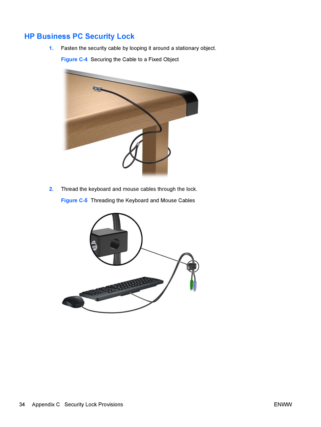 HP 6005 Pro manual HP Business PC Security Lock 