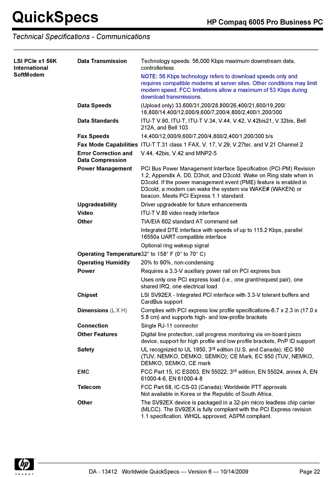 HP 6005 manual Emc 