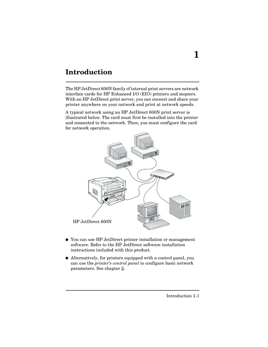 HP 600n Print Server for Ethernet, 600n Print Server for Token Ring, 600n Print Server for Fast Ethernet manual Introduction 