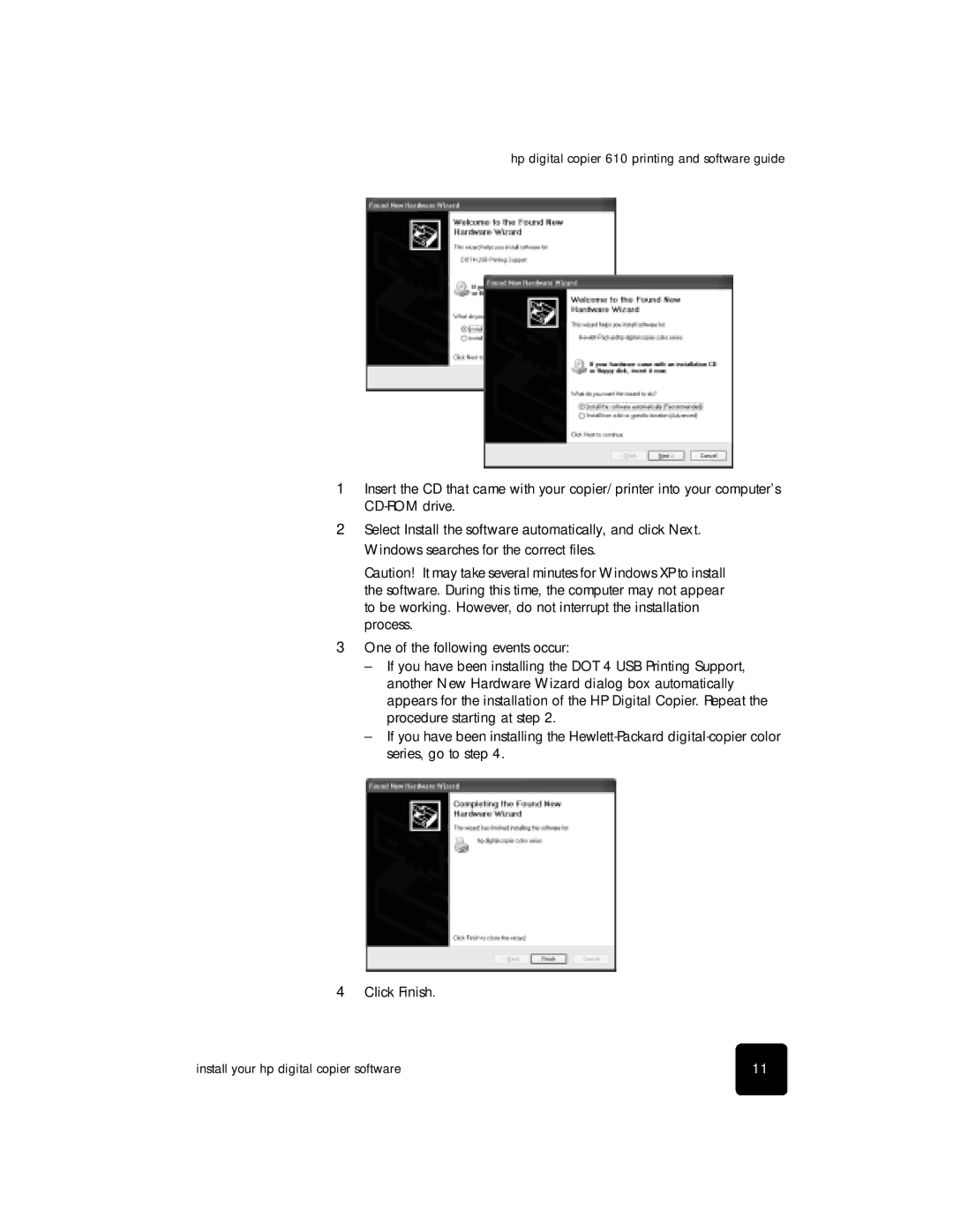 HP 610 Copier manual Hp digital copier 610 printing and software guide 