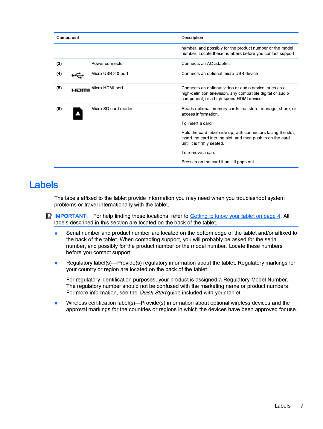 HP 610 G1 manual Labels 