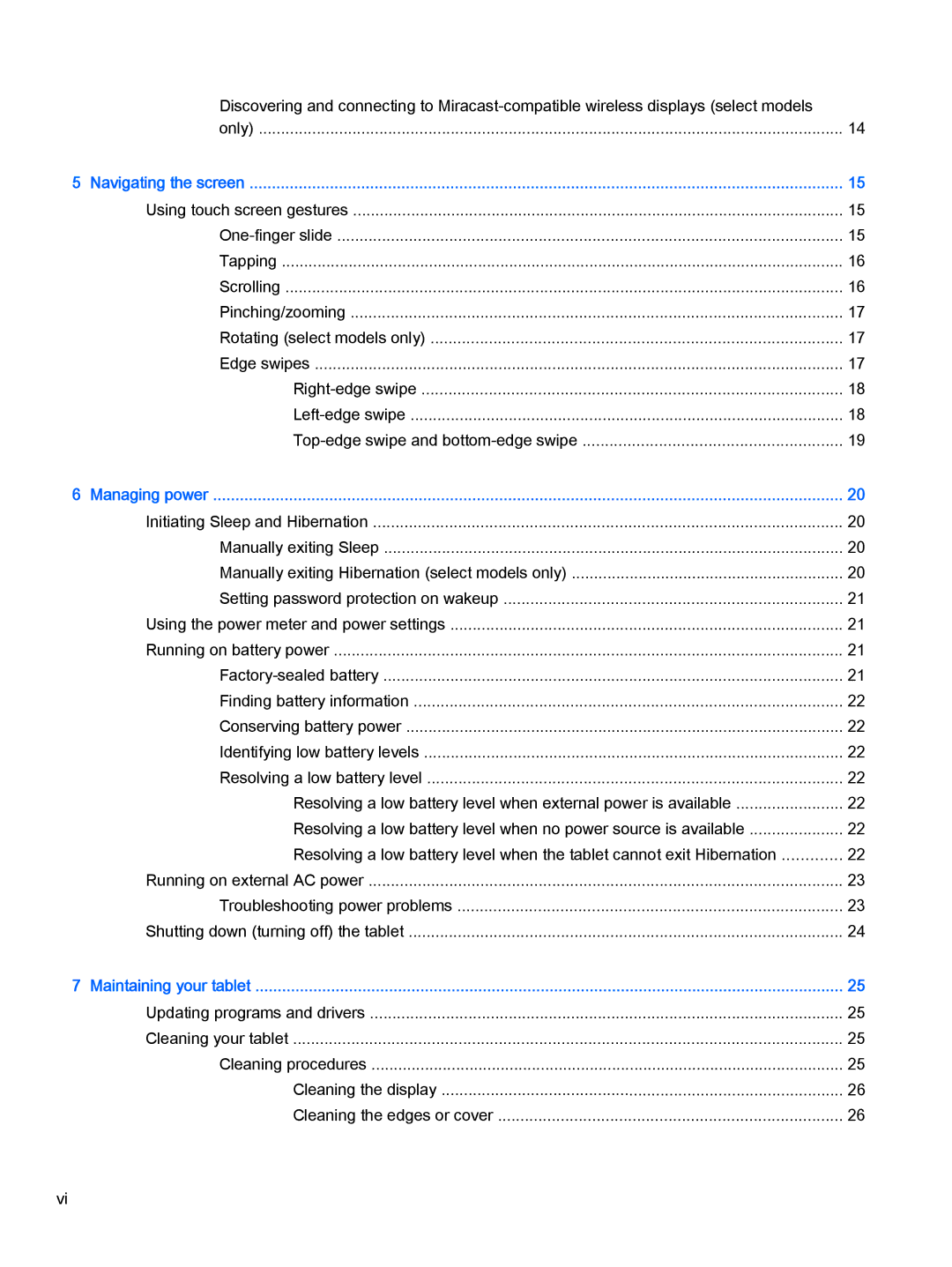 HP 610 G1 manual Navigating the screen 