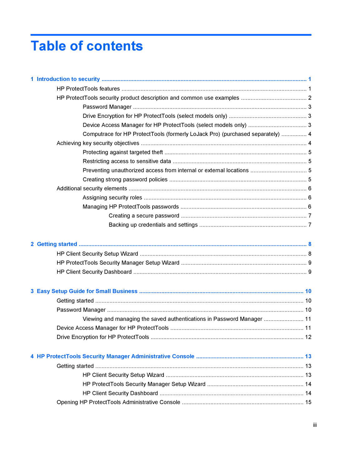 HP 610 G1 manual Table of contents 