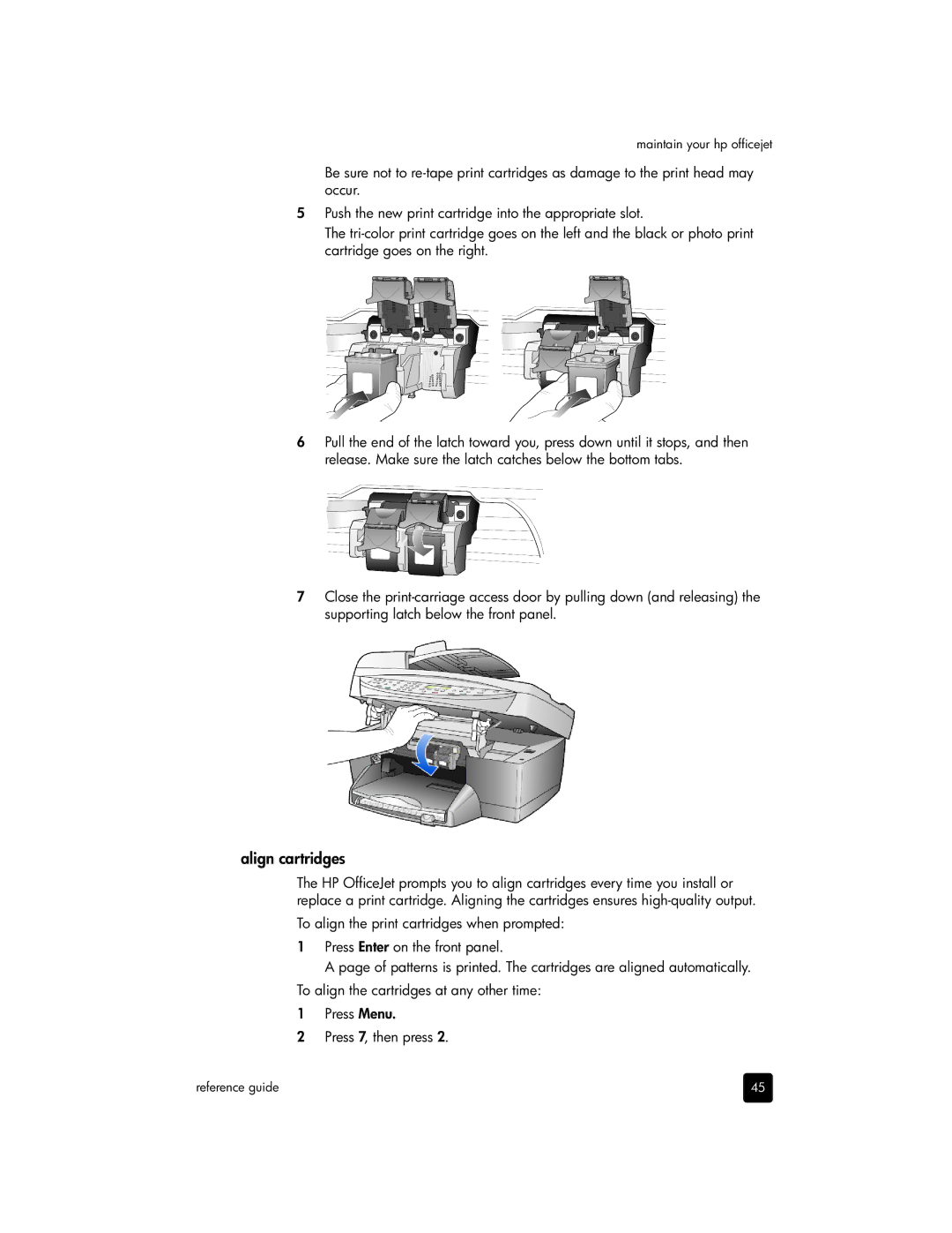 HP 6100 manual Align cartridges 