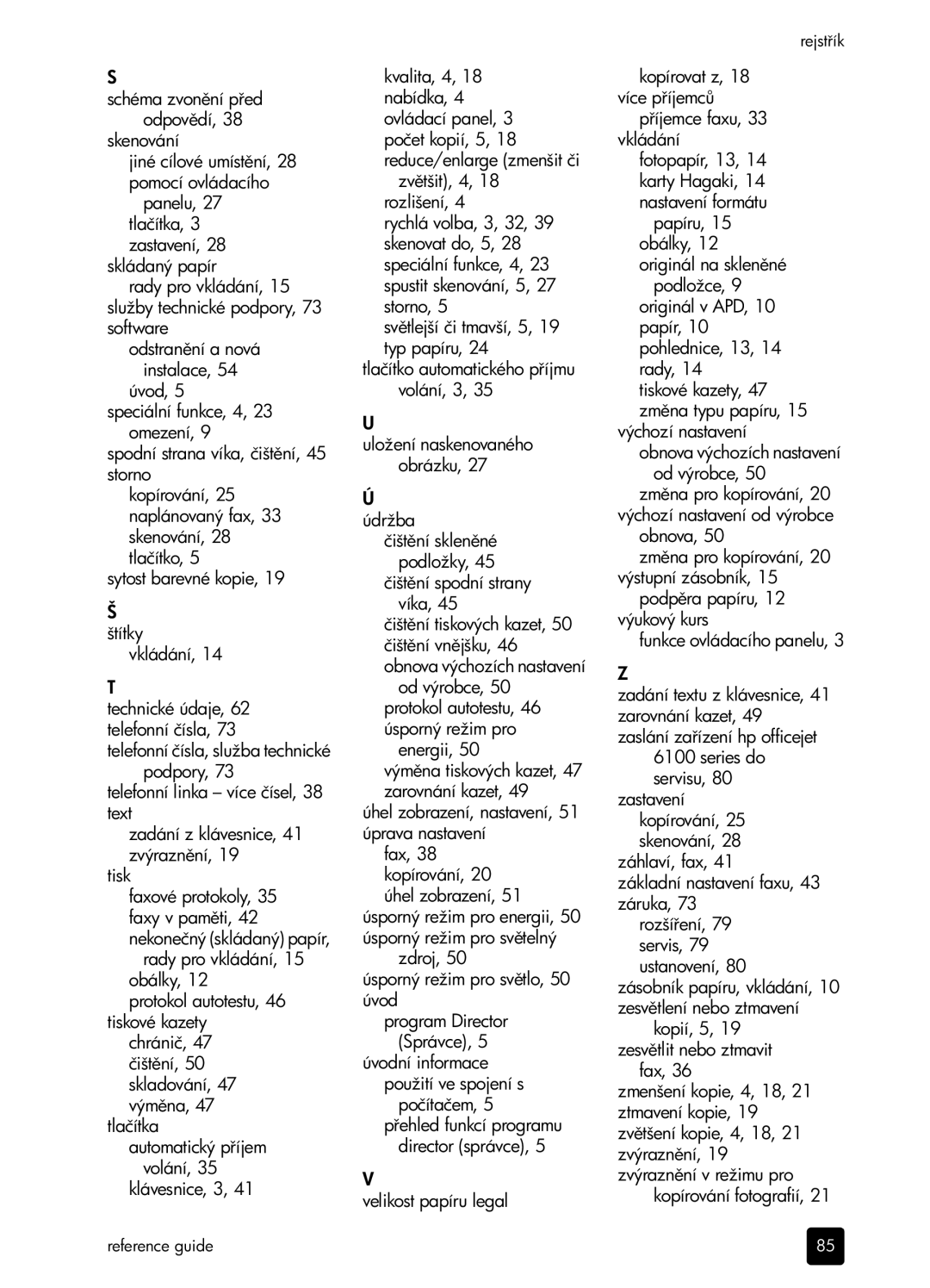 HP 6100 manual Údržba Čištsklenné podložky 