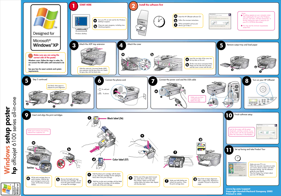 HP 6110v manual Attach the ADF tray extension, Attach the cover Remove output tray and load paper, Finish software setup 