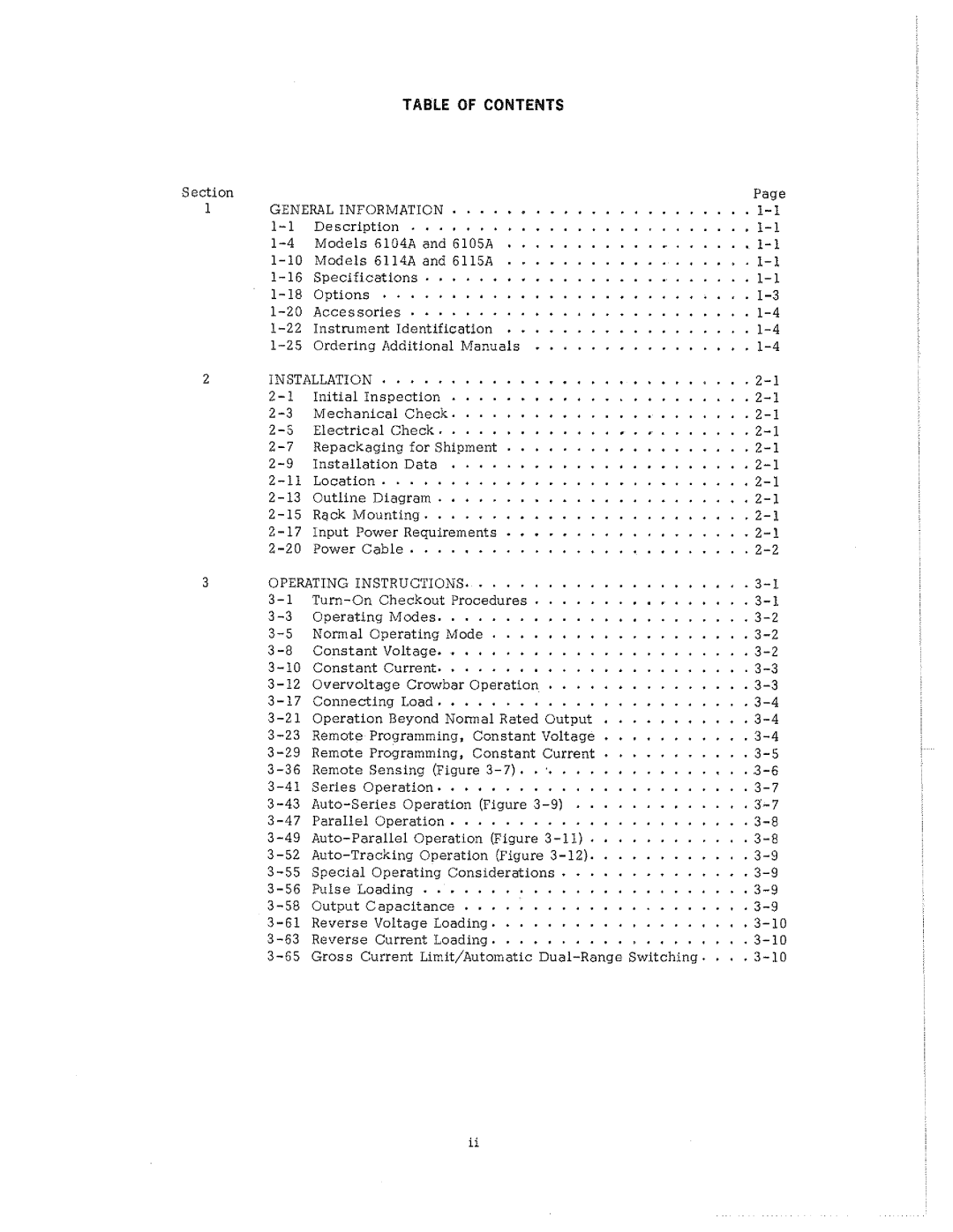 HP 6104A, 6115A, 6114A manual 