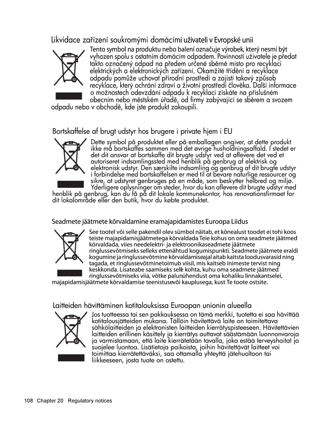 HP 612 manual Regulatory notices 