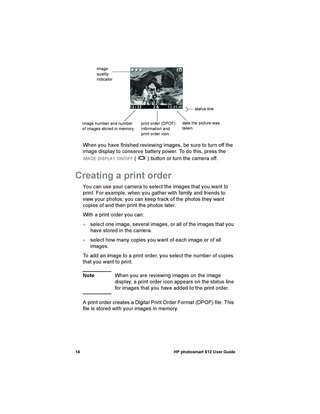 HP 612 manual Creating a print order 