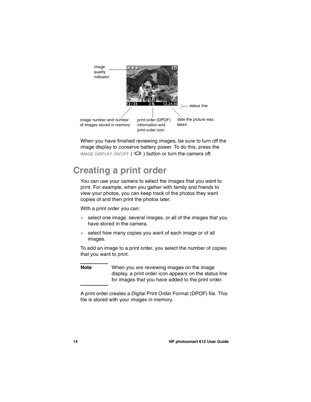 HP 612 manual Creating a print order 