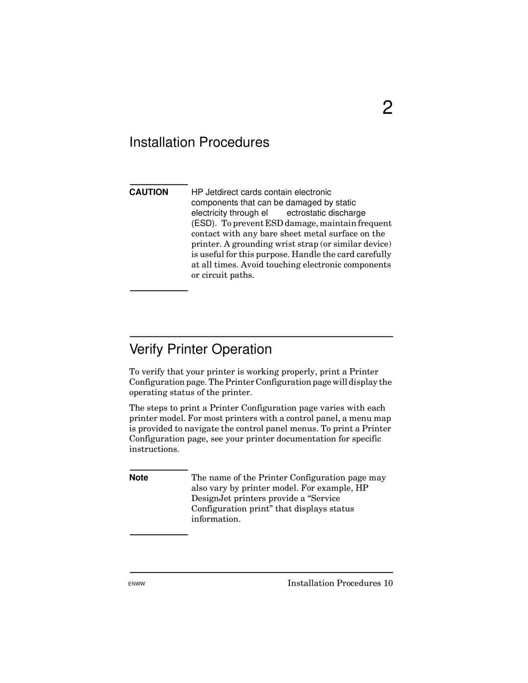 HP 615N manual Installation Procedures Verify Printer Operation 