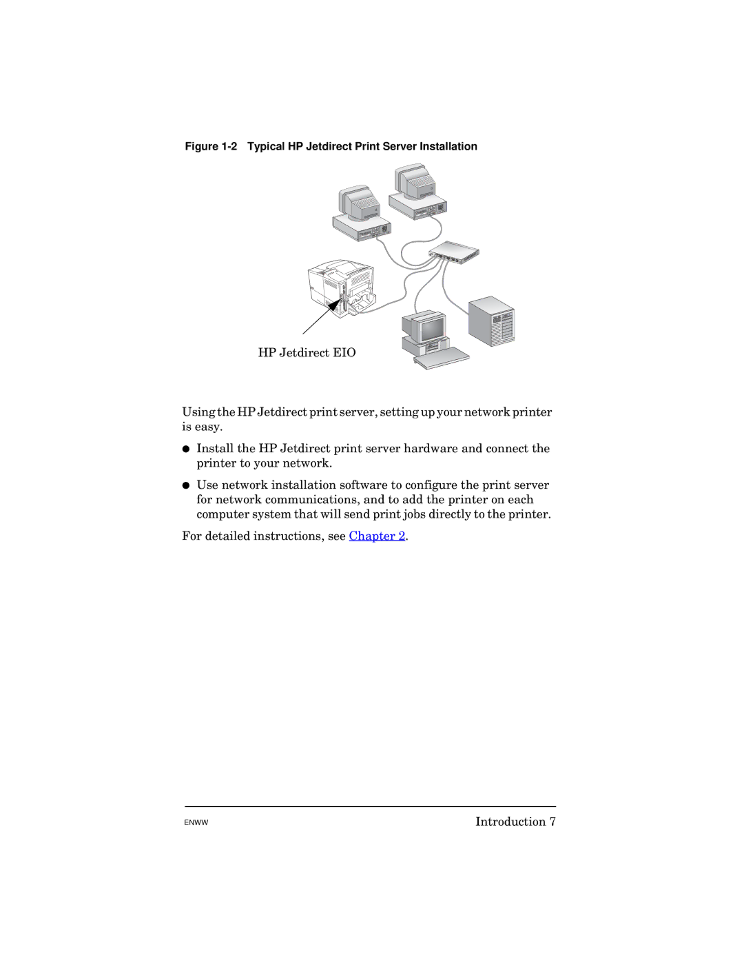 HP 615N manual Typical HP Jetdirect Print Server Installation 