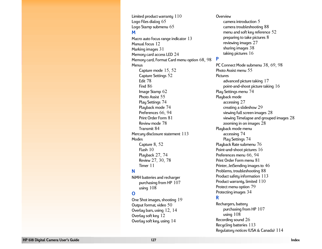 HP 618 manual Review 27, 30 