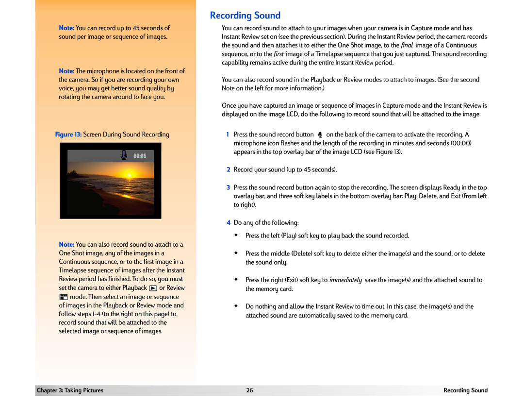 HP 618 manual Recording Sound, Screen During Sound Recording 