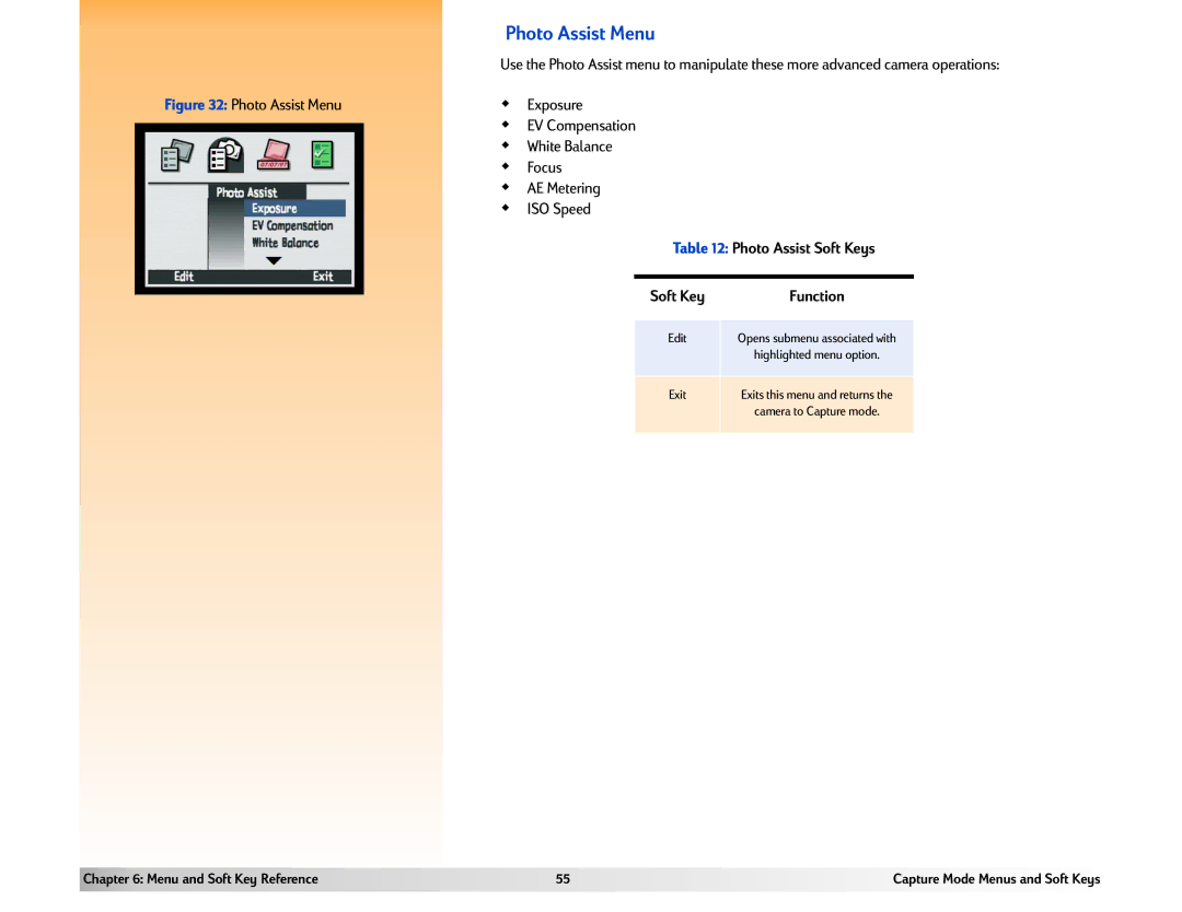 HP 618 manual Photo Assist Menu, Photo Assist Soft Keys 