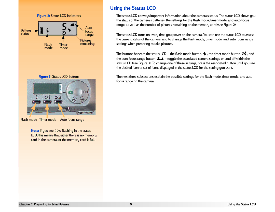 HP 618 manual Using the Status LCD 