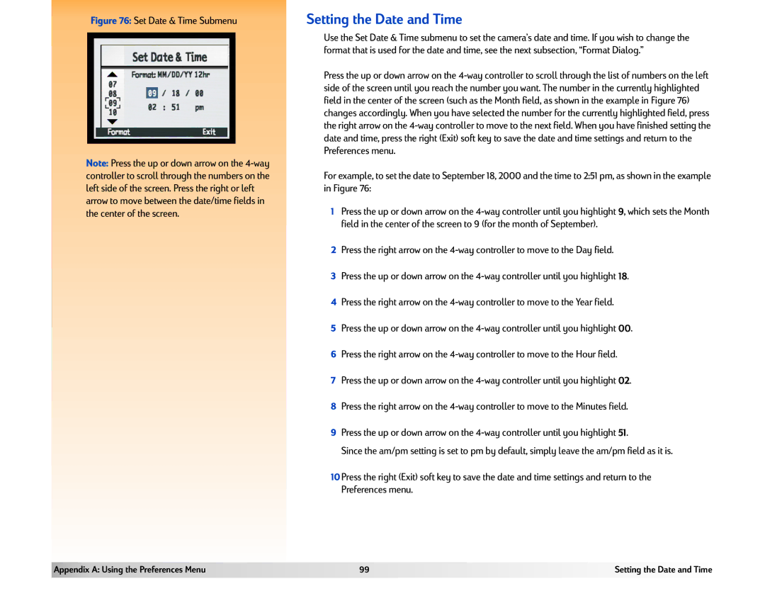 HP 618 manual Setting the Date and Time, Set Date & Time Submenu 