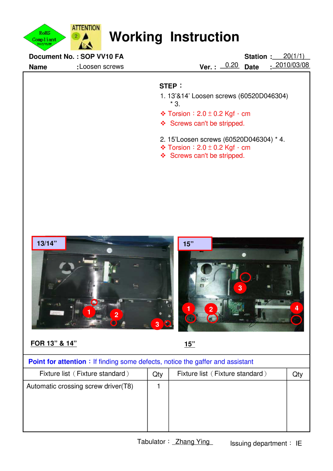 HP 620 manual 13/14 For 13 