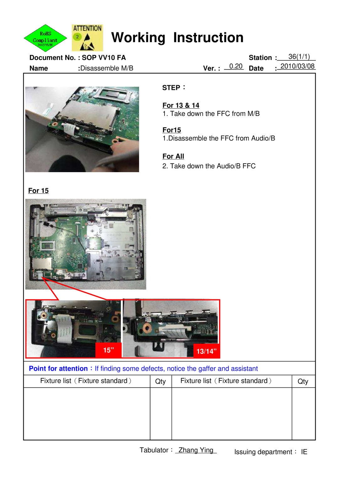 HP 620 manual For 13, For15 