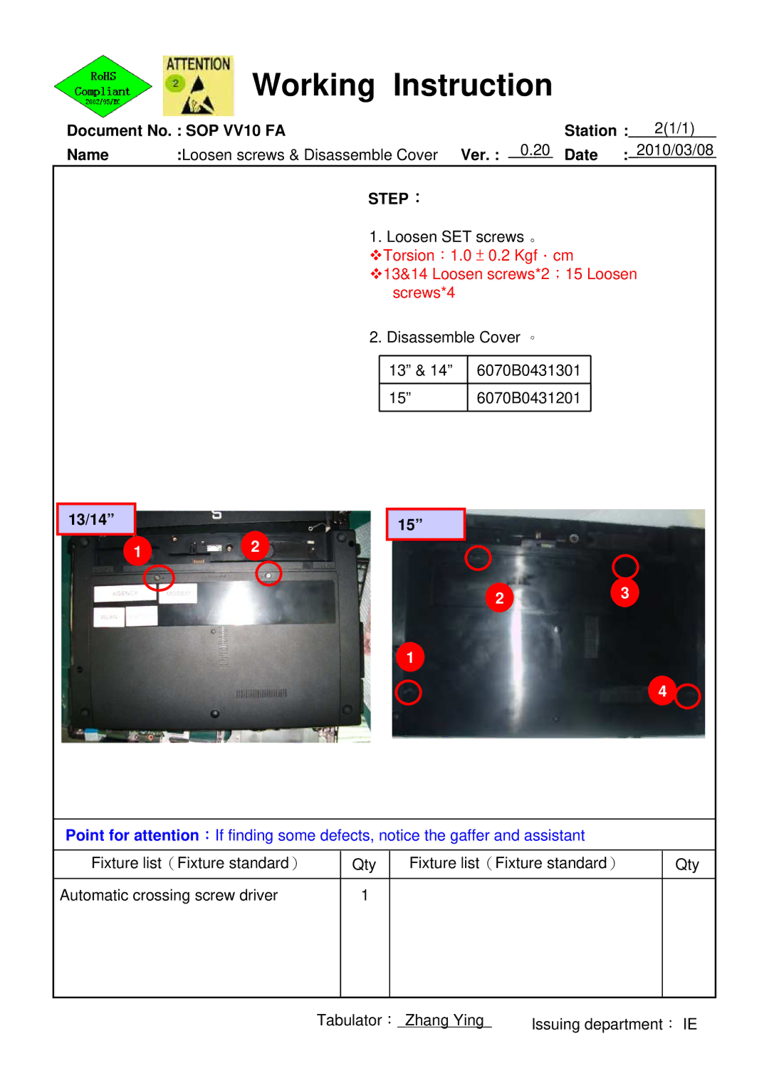 HP 620 manual 13/14 