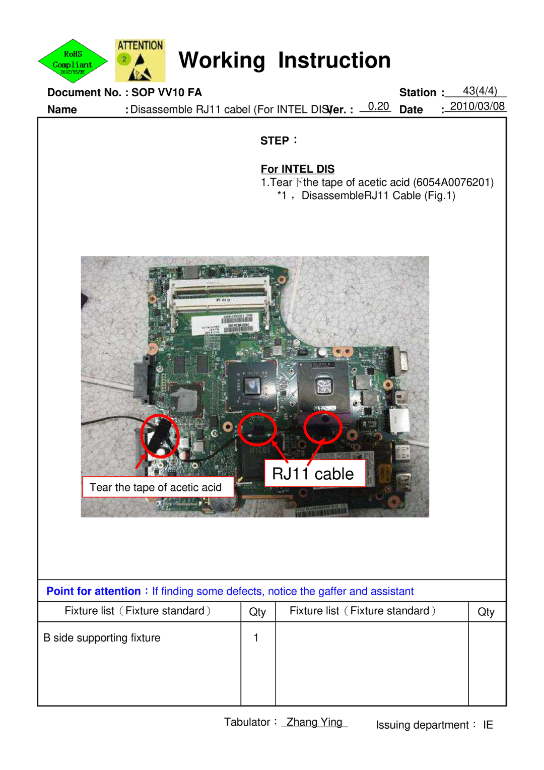 HP 620 manual For Intel DIS 