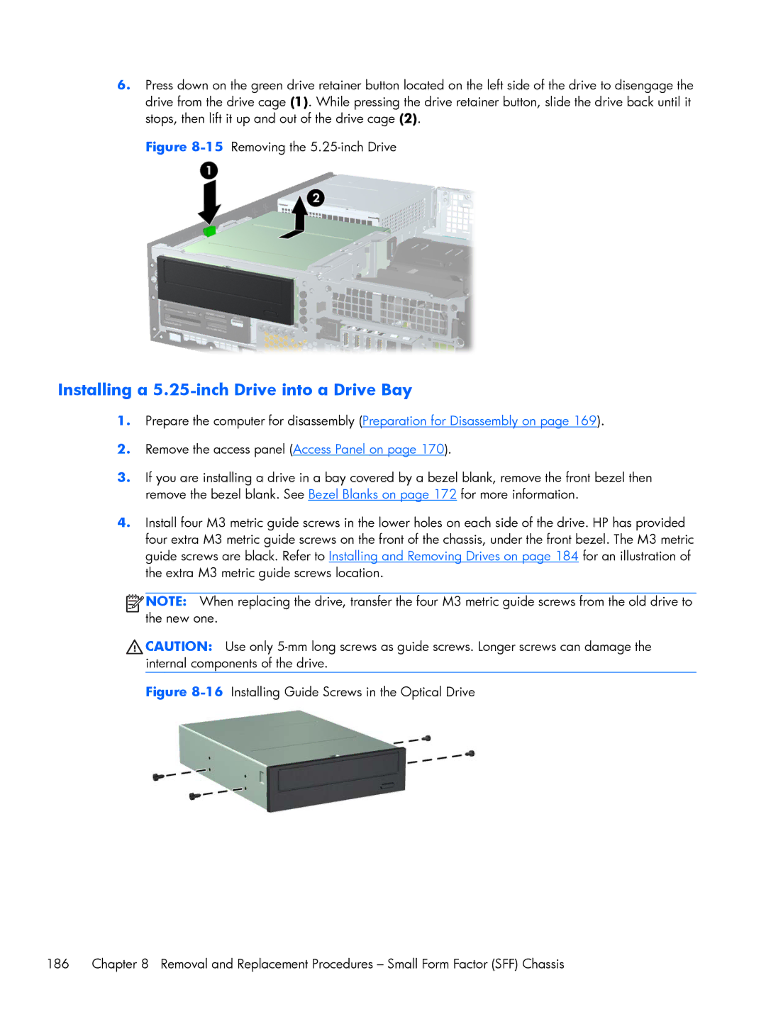 HP 6200 Pro A2W44UT#ABA, 6200 Pro H3D90USABA, 6200 PRO QN084AW#ABA, 8200 A2W54UT#ABA manual 15Removing the 5.25-inch Drive 