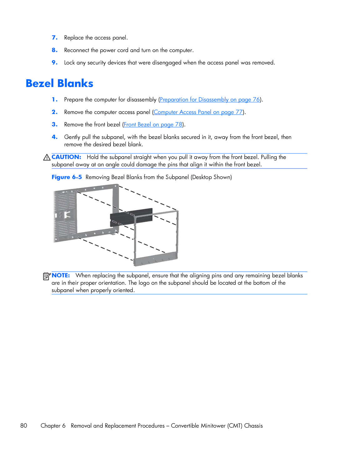 HP 6200 Pro H3D90USABA, 6200 PRO QN084AW#ABA, 6200 Pro A2W44UT#ABA, 8200 A2W54UT#ABA manual Bezel Blanks 