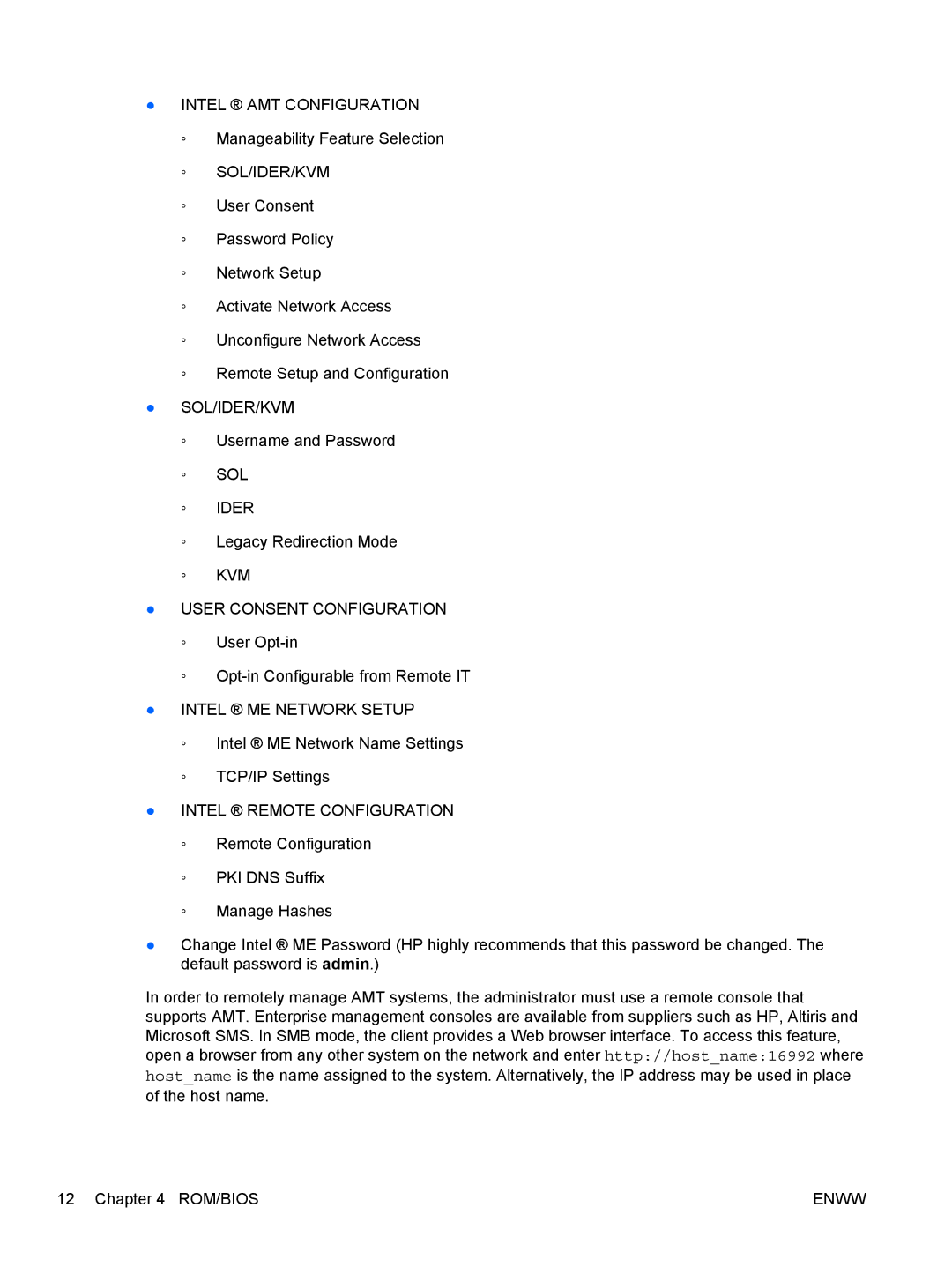 HP 6200 Pro manual Intel AMT Configuration 