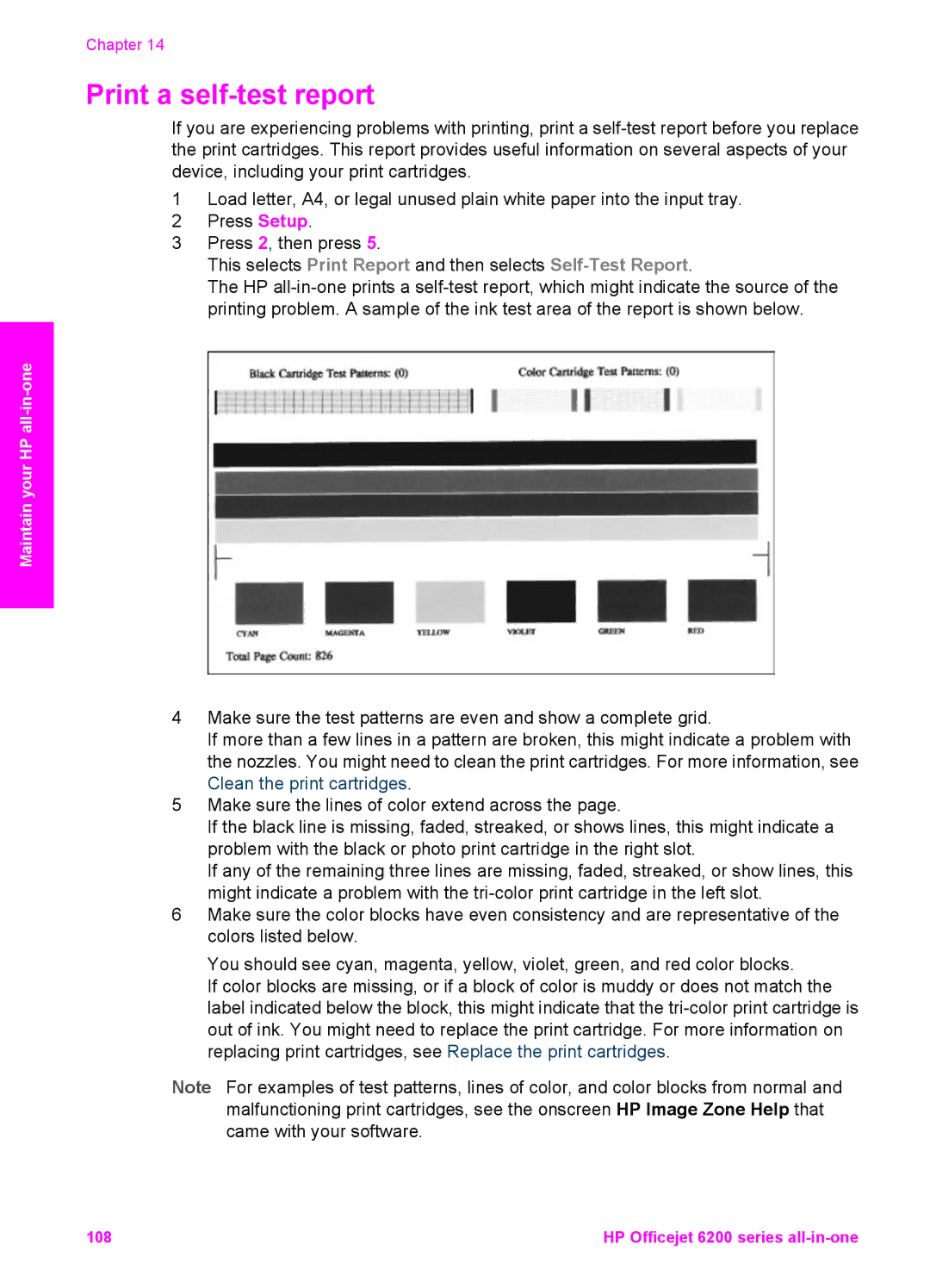 HP 6200 manual Print a self-test report 