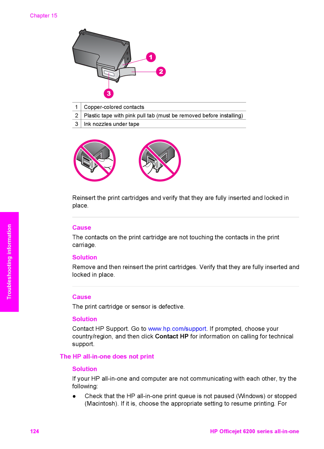 HP 6200 manual Solution HP all-in-one does not print 