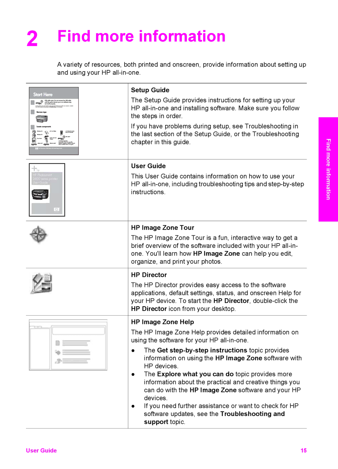 HP 6200 manual Find more information, Setup Guide 