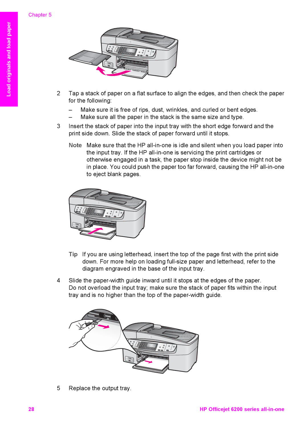 HP 6200 manual Load originals and load paper 