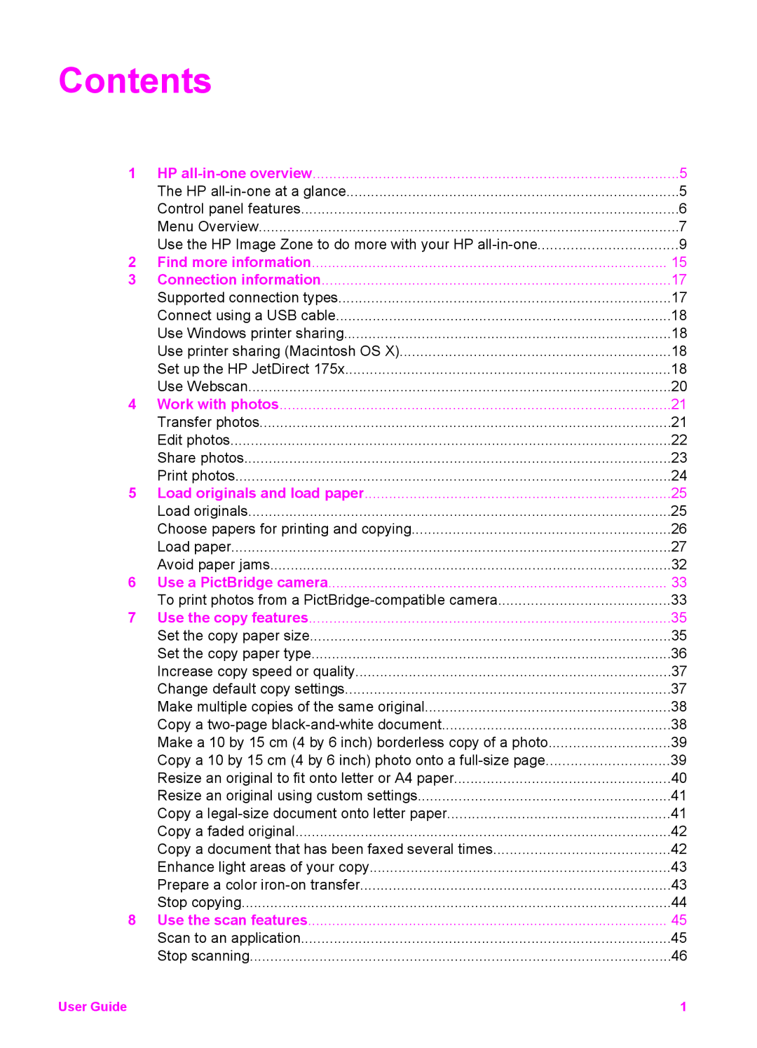 HP 6200 manual Contents 