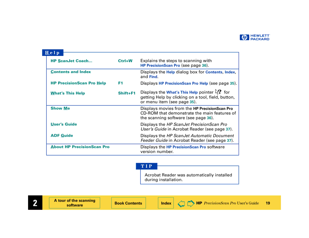 HP 6200C manual L p, Displays the HP ScanJet Automatic Document 