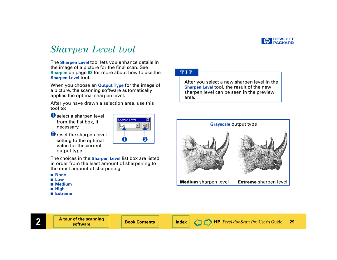 HP 6200C manual Sharpen Level tool 